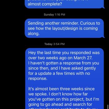 M&H Landscape Construction - Screen shots of conversation. - Landscaping Near Me