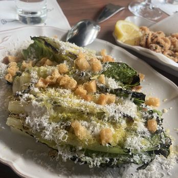 Sorella - CHARRED ROMAINE 'CAESAR STYLE' Meyer lemon, anchovy 24-month Parmigiano Reggiano $17 - Italian Near Me - San Francisco, California Sorella - CHARRED ROMAINE 'CAESAR STYLE' Meyer lemon, anchovy 24-month Parmigiano Reggiano $17 - Italian Near Me - San Francisco, California