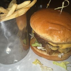 Distilled On Jefferson - Henry burger with truffle fries