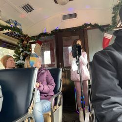 Southern Michigan Railroad - Zoe singing for the group