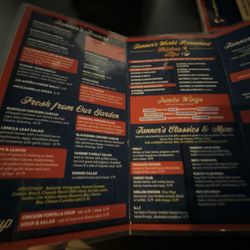 Tanners Bar And Grill - Menu