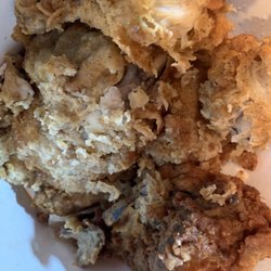 Unrecognizable pieces of chicken