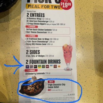 Buffalo Wild Wings - Meal for two menu - Chicken Wings Near Me - Albuquerque, New Mexico