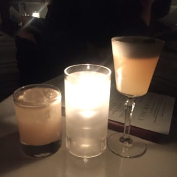 The Violet Hour - Whiskey with pear (left) and the pisco kid (right) - New American Near Me - Chicago, Illinois The Violet Hour - Whiskey with pear (left) and the pisco kid (right) - New American Near Me - Chicago, Illinois