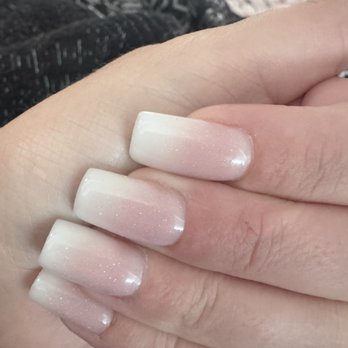 Lilah's Nail Lounge - Acrylic ombré with glitter - Nail Salons Near Me - Beaumont, California Lilah's Nail Lounge - Acrylic ombré with glitter - Nail Salons Near Me - Beaumont, California