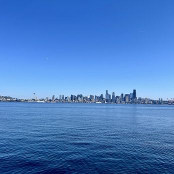West Seattle Water Taxi - View of downtown Seattle from West Seattle Pier - Taxis Near Me - Seattle, Washington