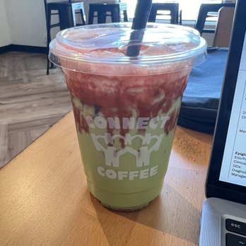 Connect Coffee - Iced Strawberry Matcha - Coffee & Tea Near Me - Visalia, California