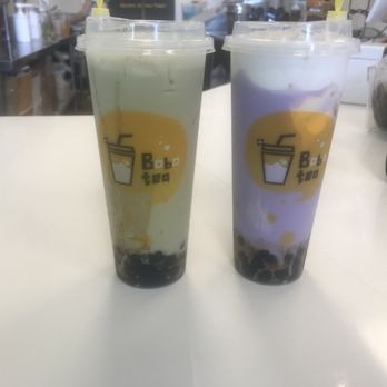 Bobo Tea - Matcha Milk Tea with regular boba, and Taro Milk Tea with regular boba, ice cream and milk foam. - Bubble Tea Near Me - Houston, Texas Bobo Tea - Matcha Milk Tea with regular boba, and Taro Milk Tea with regular boba, ice cream and milk foam. - Bubble Tea Near Me - Houston, Texas