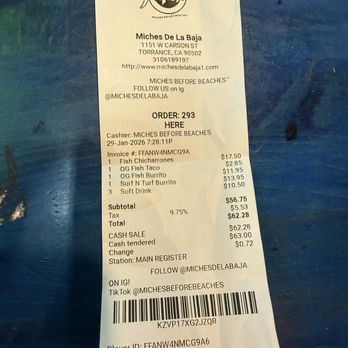 Miches de la Baja - Pricing was pretty fair for good sea food. - Mexican Near Me - Torrance, California