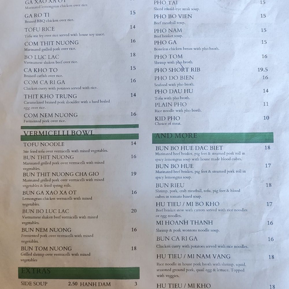 Cafe Nhan - Menu (2/2) - Vietnamese Near Me - Philadelphia, Pennsylvania
