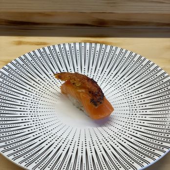 Ryujin Sushi - Osaka chef tasting menu- salmon with crispy tomato - Sushi Bars Near Me - Bridgewater, New Jersey