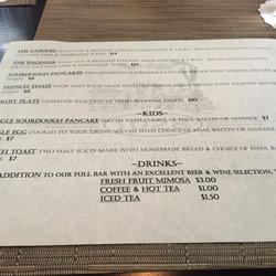 1028 Steakhouse - Brunch menu.