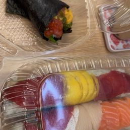 Deluxe Hand Roll, Mango Tuna Roll, Tuna Avocado Roll, Salmon Avocado Roll