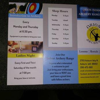 Orion Indoor Archery Range - Archery Near Me - Auburn, Washington Orion Indoor Archery Range - Archery Near Me - Auburn, Washington