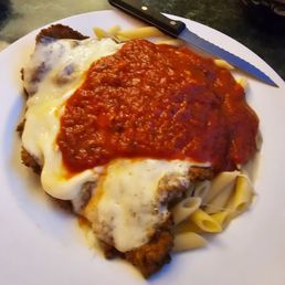 VEAL PARMIGIANA over PENNE 5/5 VEAL PARMIGIANA over PENNE 5/5