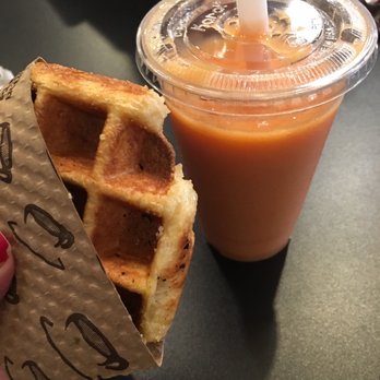 Coffee Haus - Strawberry mango with waffle - Coffee & Tea Near Me - Schaumburg, Illinois