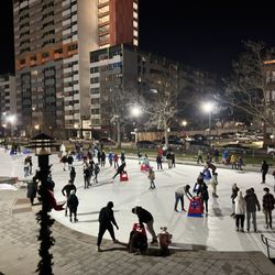 Martin Luther King Jr. Memorial Park at Manhattan Square - The rink at night