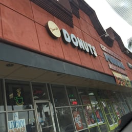 the front of a donut shop