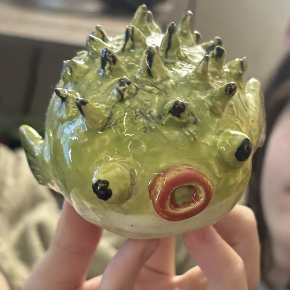 Frickery Frackery Pottery - Puffer fish made in class - Art Classes Near Me - Burlington, North Carolina Frickery Frackery Pottery - Puffer fish made in class - Art Classes Near Me - Burlington, North Carolina