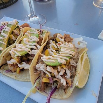 Calafia Kitchen - Trio of Tacos. Carnitas, Shrimp and Fish. - Breakfast & Brunch Near Me - Livermore, California Calafia Kitchen - Trio of Tacos. Carnitas, Shrimp and Fish. - Breakfast & Brunch Near Me - Livermore, California