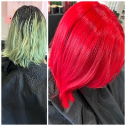 Snip & Sip Beauty Salon - Vivid Red
