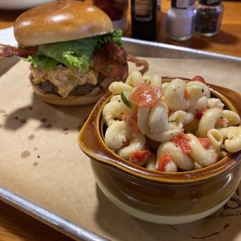Dubs Pub - Pimento Cheeseburger with Pasta Salad - Sports Bars Near Me - Savannah, Georgia