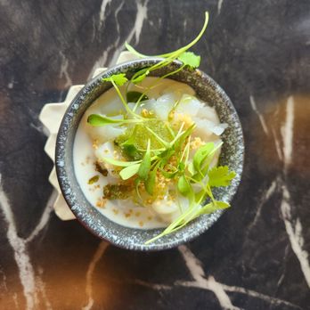 Elmina - Complimentary scallops with coconut and crunch quinoa - African Near Me - Washington, DC, District of Columbia