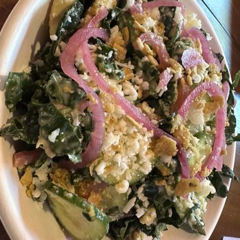 Neon Armadillo - Kale and chicken salad was good but need more chicken in it! - Tex-Mex Near Me - Wimberley, Texas