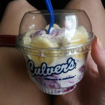 Culver's - Small blueberry cheesecake sunday with bananas - Burgers Near Me - Falcon, Colorado