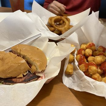 Maple and Motor - fried bologna, tots and rings. - Burgers Near Me - Dallas, Texas