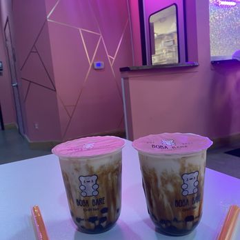 Boba Bare Craft Tea - two cups of coffee on a table - Bubble Tea Near Me - Brighton, Michigan Boba Bare Craft Tea - two cups of coffee on a table - Bubble Tea Near Me - Brighton, Michigan