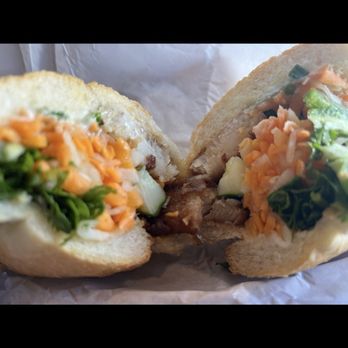 Mr Banh Mi - BBQ Fish Sandwich with the lots of veggie inside - Vietnamese Near Me - San Francisco, California Mr Banh Mi - BBQ Fish Sandwich with the lots of veggie inside - Vietnamese Near Me - San Francisco, California