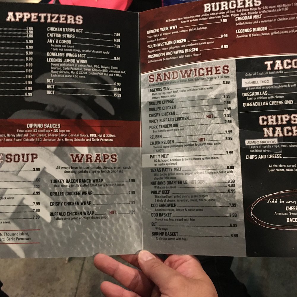 Legends Sports Bar - Menu as of April 2021 - Sports Bars Near Me - Clinton, Iowa Legends Sports Bar - Menu as of April 2021 - Sports Bars Near Me - Clinton, Iowa
