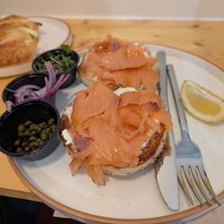 Boulevard West - Lox bagel with a lot of salmon, they give you a great ratio of fish to cream cheese and bagel.