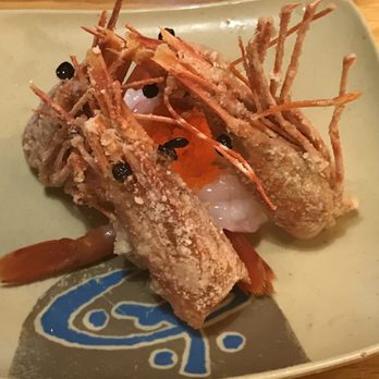Oishii - Sweet shrimp. I actually liked the fried shrimp heads more than the raw shrimp itself. The raw version was too slimy. - Sushi Bars Near Me - Houston, Texas