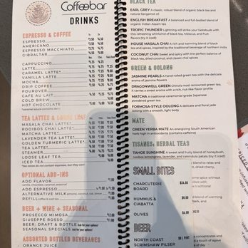 Coffeebar - Drink Menu 10/13/2025 - Coffee & Tea Near Me - Sunnyvale, California