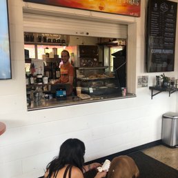 Greeted by Pete's dog as we wait for our drinks!!! Greeted by Pete's dog as we wait for our drinks!!!