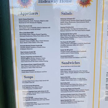 Hideaway House - Menu - part 2 - Pizza Near Me - Sedona, Arizona Hideaway House - Menu - part 2 - Pizza Near Me - Sedona, Arizona