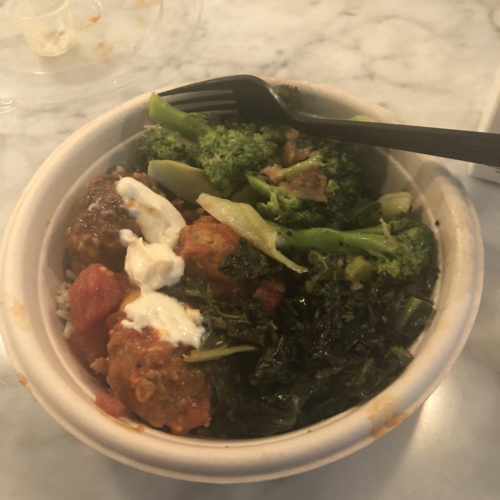 Dig Inn - Spice Meatballs Plate bowl. Rice. Broccoli kale. - New American Near Me - New York, New York Dig Inn - Spice Meatballs Plate bowl. Rice. Broccoli kale. - New American Near Me - New York, New York