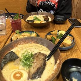 Beef truffle wonton ramen Crispy Fried Oysters Chicken Gyoza