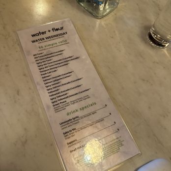 Water + Flour - Menu - Sushi Bars Near Me - Tampa, Florida Water + Flour - Menu - Sushi Bars Near Me - Tampa, Florida