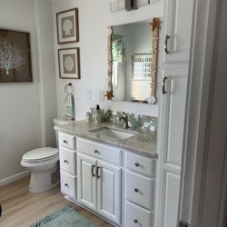 Established Homes - New vanity and counter with backsplash