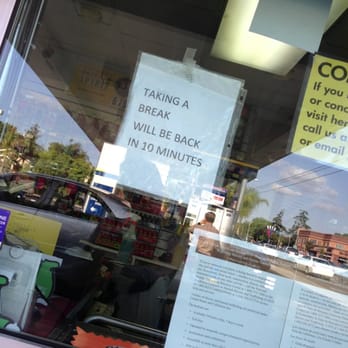 USA Gasoline - Chick took my $100 bill to fill my tank then as soon as I'm walking up to get my change puts this sign up. 35mins later nada - Gas Stations Near Me - Brea, California