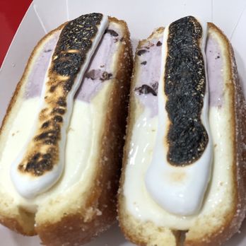 Milkbomb Ice Cream - Sugar doughnut with cherry ice cream and vanilla and toasted marshmallow. - Ice Cream & Frozen Yogurt Near Me - Berkeley, California