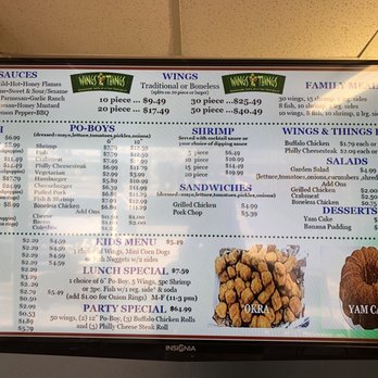 Wings and Things - a menu for a restaurant - Chicken Wings Near Me - Yukon, Oklahoma Wings and Things - a menu for a restaurant - Chicken Wings Near Me - Yukon, Oklahoma