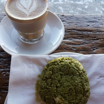 Alchemy Coffee - Matcha cookie with cortado - Coffee & Tea Near Me - Markham, Ontario Alchemy Coffee - Matcha cookie with cortado - Coffee & Tea Near Me - Markham, Ontario