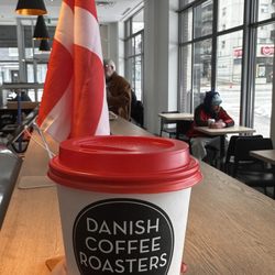 Danish Pastry House - Black tea with quince, and oat milk. Yum!