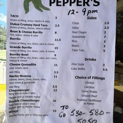 Buck's Rotisserie - Current menu June 24th 2024