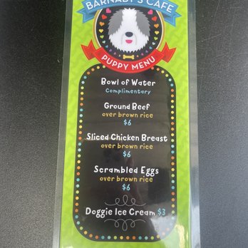 Barnabys Cafe - Puppy Menu - Cafes Near Me - Houston, Texas
