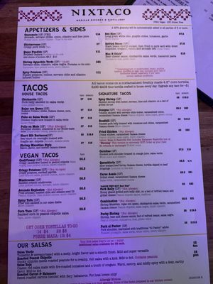 Menu photo 1 Nixtaco Roseville, CA